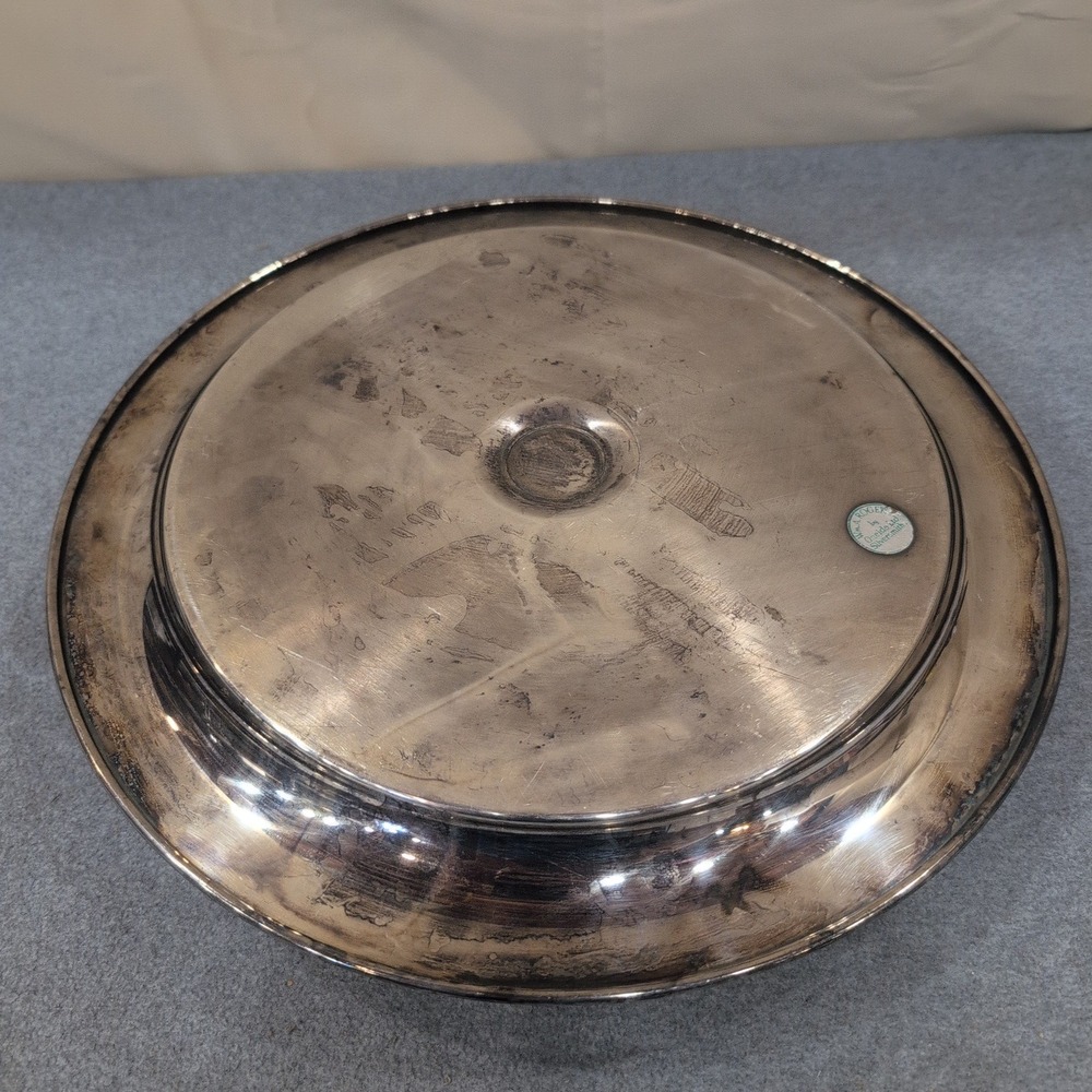 Wm A Rogers Oneida Silver Plated Chip and Dip Server Round Platter Bowl NA310 - Picture 7 of 11